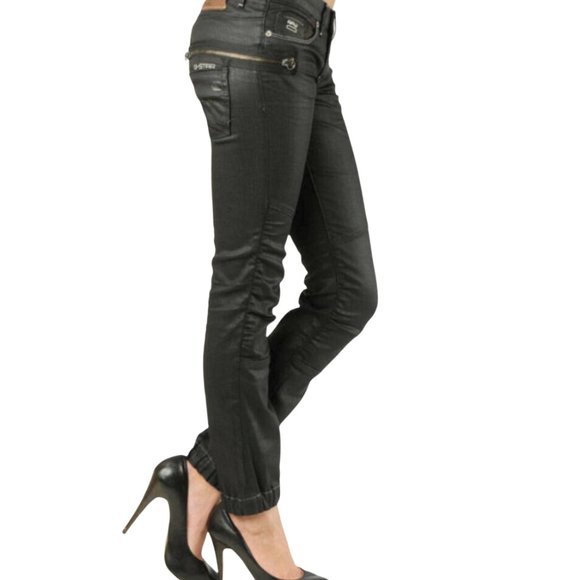 G-Star Raw 3301 PLUS SUDDEN STRAIGHT Metallic Black Women's Jeans Size W27 L32 - Picture 10 of 11